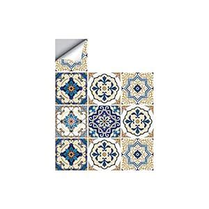 25 PCS Moroccan Style Tile Sticker, 4x4 Inch(10x10cm) Traditional DIY ...