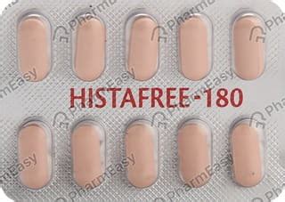 Histafree 180 MG Tablet (10): Uses, Side Effects, Price & Dosage ...