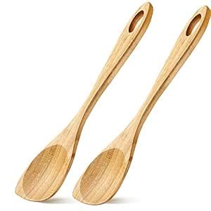 Buy Chengu 2 Pack Acacia Wood Cooking Spoons, Wooden Corner Spoons, 12 ...