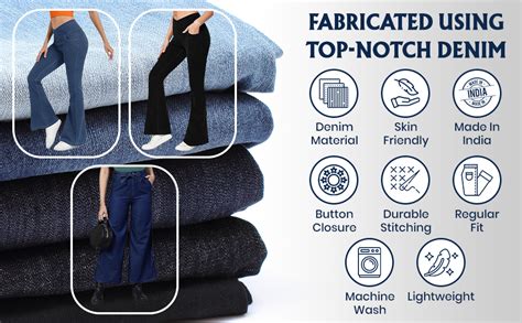 Buy ADBUCKS Women's High-Rise Cotton Light Weight Loose Fit Denim Pant ...