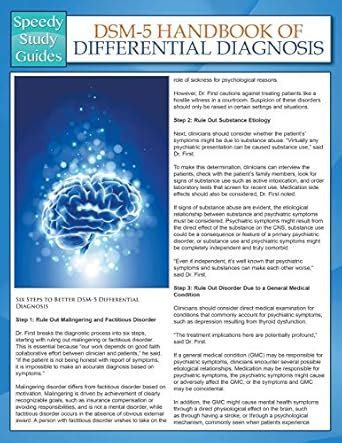 Buy DSM-5 Handbook of Differential Diagnosis (Speedy Study Guides) Book ...