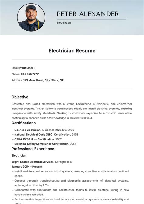 Electrician Resume 7+ Commercial Electrician Resume Examples & Top