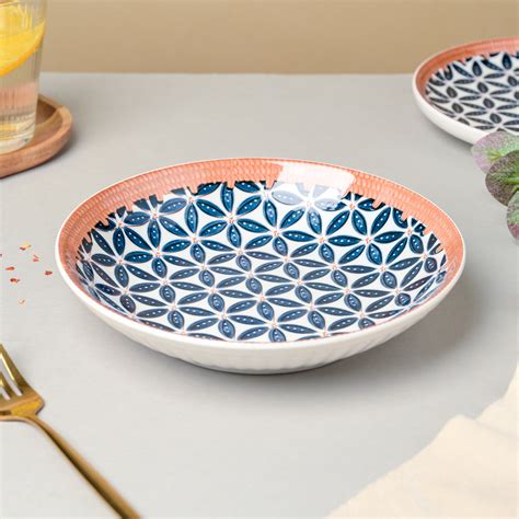 Floret Ceramic Snack Dish 8 Inch Online - Premium Snack Plate | Nestasia