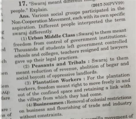 Meaning of swaraj by different people plantation - Brainly.in