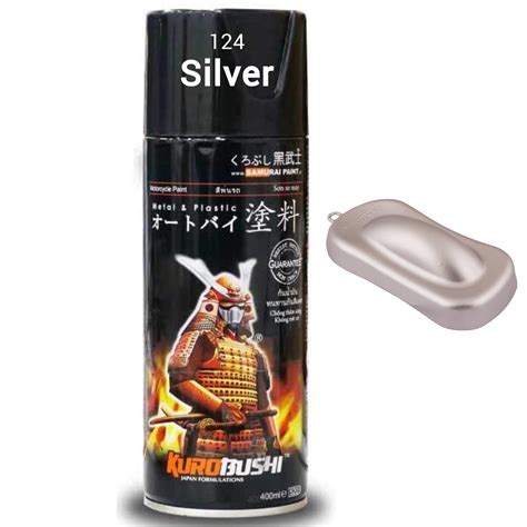 SAMURAI KUROBUSHI Spray Paint 1K Metallic #124- Silver (D-I-Y) 400ml ...