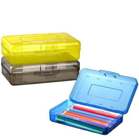 Snapklik.com : Sooez 3 Pack Pencil Case, Large Hard Pencil Box Bulk ...