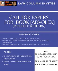 CALL FOR PAPERS FOR BOOK ‘ADVOLEX BY LAW COLUMN’ PUBLISHED WITH ISBN ...