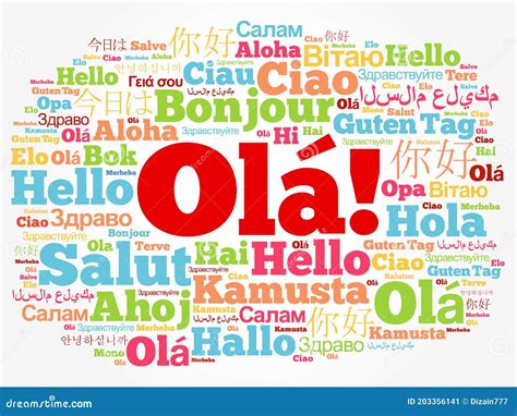OLA (Hello Greeting in Portuguese) Word Cloud Stock Illustration ...