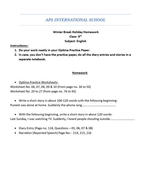 Class 9 Assignment 17th Week English 的图像结果