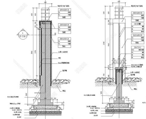空心砖砌围墙建筑设计CAD施工图_通用节点详图__土木在线
