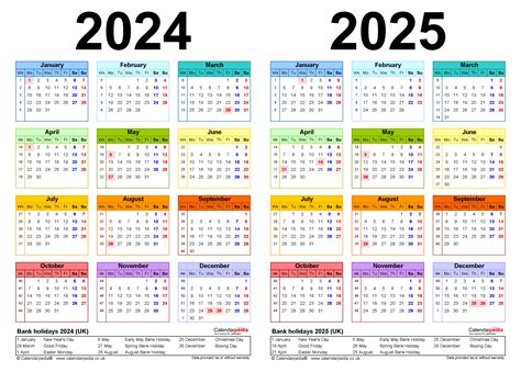 Printable Yearly Calendar 2024 And 2025 Best Ultimate Most Popular ...
