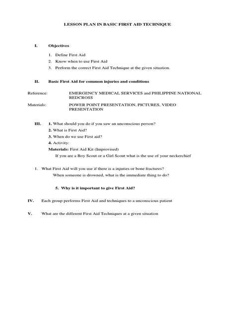 Image result for Introduction of First Aid Lesson Plan