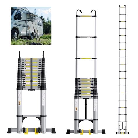 Telescoping Ladder 15 FT Aluminum - Portable Collapsible Extension ...