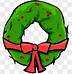 Image result for Black and White Christmas Wreath Clip Art No Background