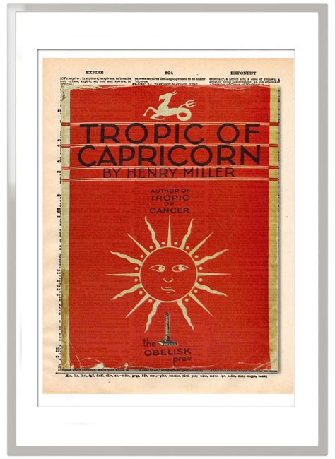 Tropic of Capricorn by Henry Miller 1st Edition Cover 1939 - Etsy UK