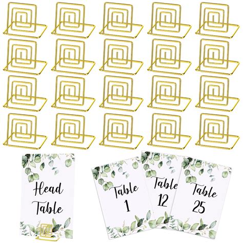 Buy 26 Pieces Wedding Table Numbers Cards with Holders 1-25 Plus Head ...