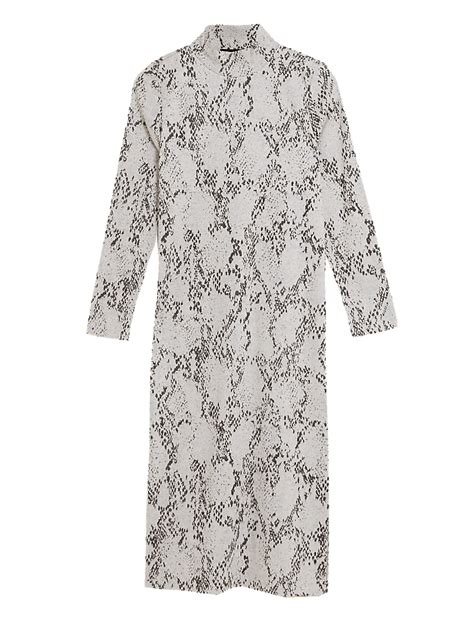 Buy Animal Print High Neck Midi Column Dress at Marks & Spencer