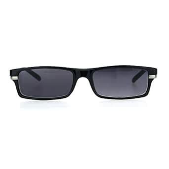Buy Mens Narrow Rectangular Plastic Powered Sun Reader Reading Glasses ...
