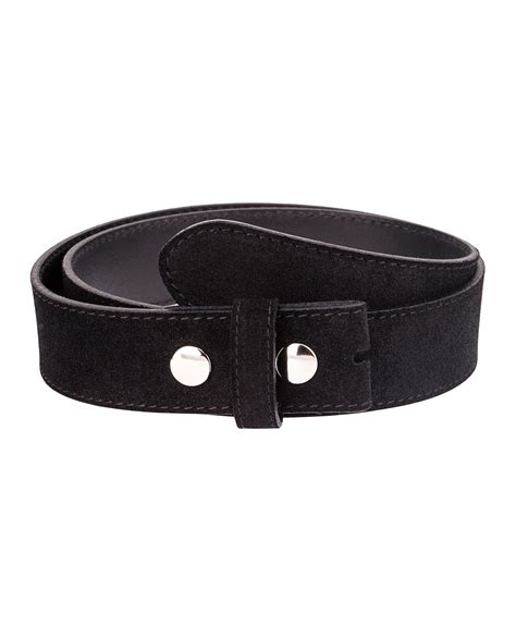 Snap on Belt Strap - Black Suede Leather - Shop Now