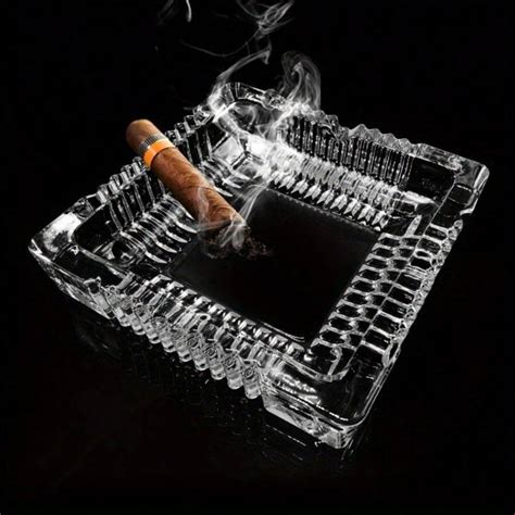 Local Delivery-Clear Crystal Ash Trays Outdoor Glass Spuare Ashtrays ...