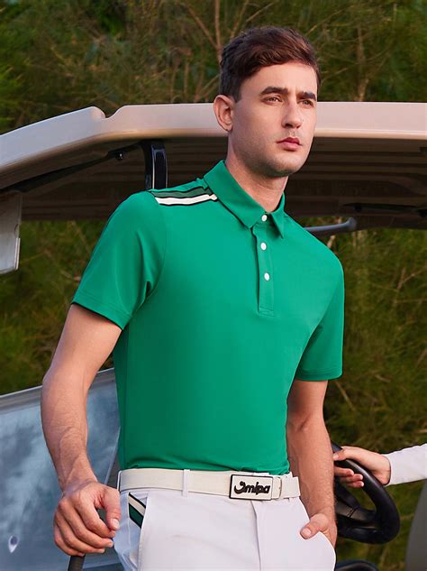 The cool, fresh green golf shirts are eye-catching for both men and women
