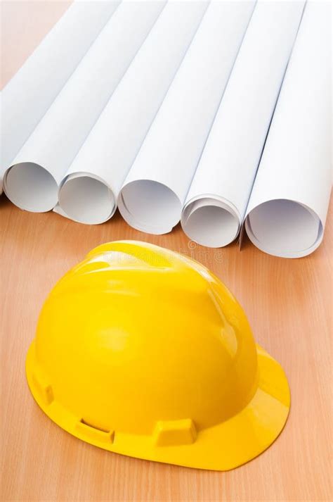 Drawings and hard hat stock image. Image of home, drawing - 22924493