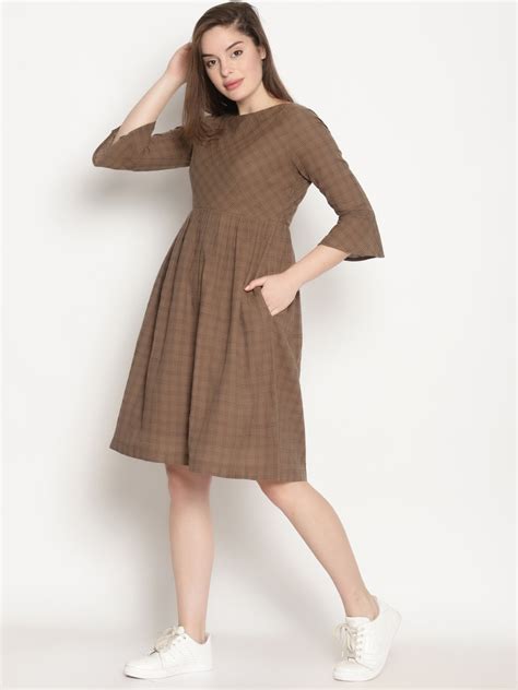 Caramel Checks Dress – Studio Y