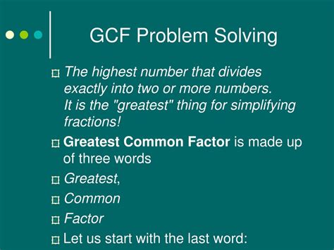 Image result for Examples of GCF Problem Solving