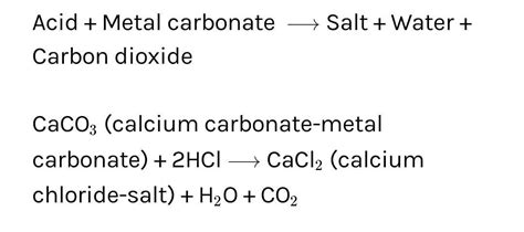 . When an acid reacts with a metal carbonate or a metal hydrogen ...