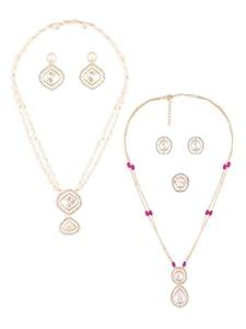 Buy ZAVERI PEARLS Set of 2 Gold Tone Dazzling Austrian Diamonds Beads ...