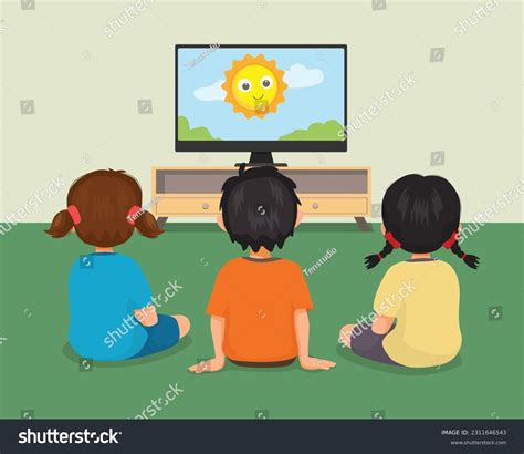 Kids Watching Tv Clipart Boy Watching Television Clipart Illustration,