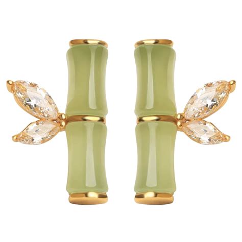 Ykohkofe Bambooear Studs Female Design Sense High Grade Jade Ancient ...