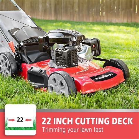 PowerSmart Self Propelled Lawn Mower 22-Inch, 200CC 4-Stroke Engine, 3 ...