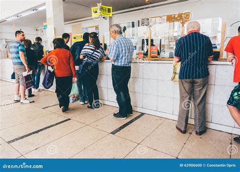 People Waiting in Line at the Post Office Editorial Image - Image of ...