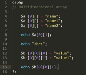 Image result for Multidimensional Array in PHP