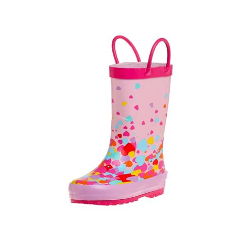 Laura Ashley Girls Hearts design Rain Boots without Loops - PinkMulti ...