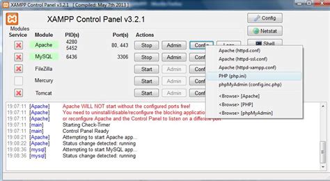 Image result for Xampp Control Panel V3.2.4