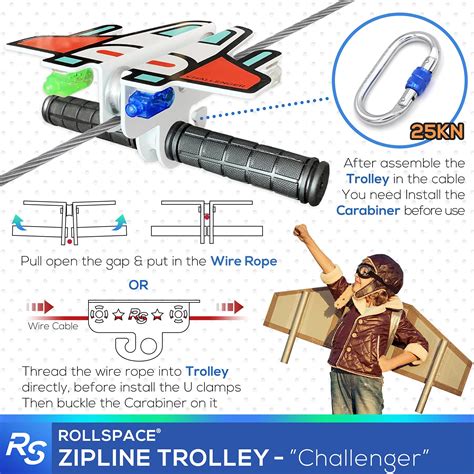 RollSpace 150FT Zipline Kits for Backyards with Ratchet Straps ...