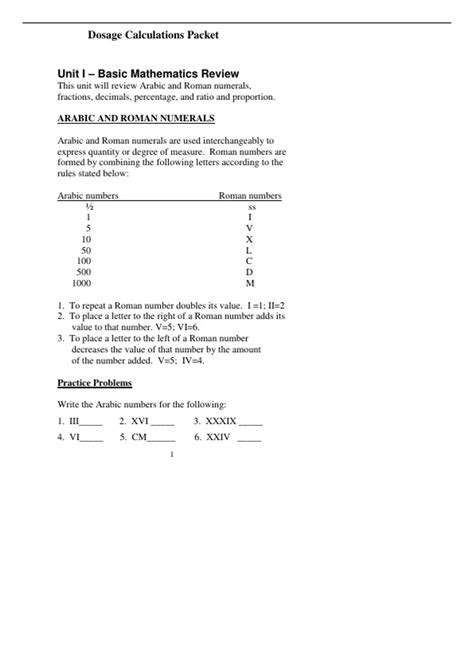 Dosage Calculations Packet PDF | Nursing and Pharmacology Practice ...
