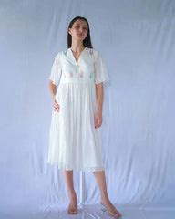 Buy White Fit and Flare Crushed Cotton Dress for Women | Studio Bustle