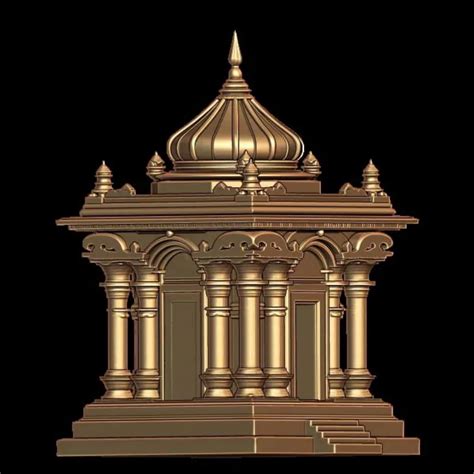 Exquisite Hindu Temple 3D Model for Jewelry