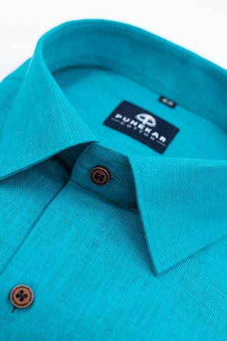 Blue Color Linen Formal Shirts For Men – Punekar Cotton