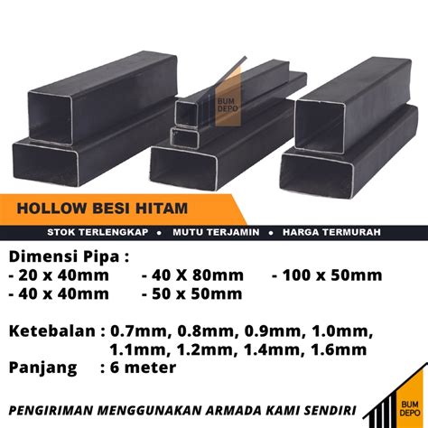 Jual HOLLOW BESI HITAM 30X60 40X60 40X80 50X50 100X50 40X40 | Shopee ...