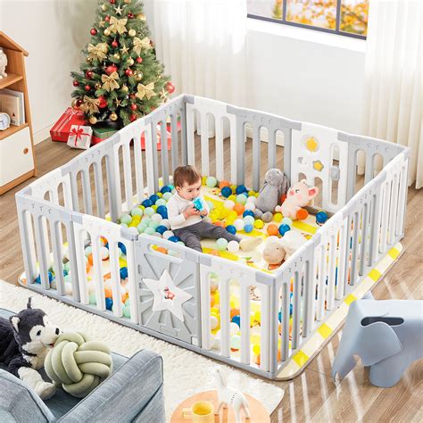Coolever Baby Playpen Safety Baby Gate Playpen For Babies Toddlers ...