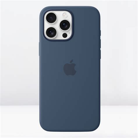 Silicone MagSafe Case with IC Working for iPhone 16 Series (Denim Blue ...