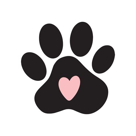 Silhouette of a cat's paw. Paw prints. A dog or cat puppy icon. A trace ...