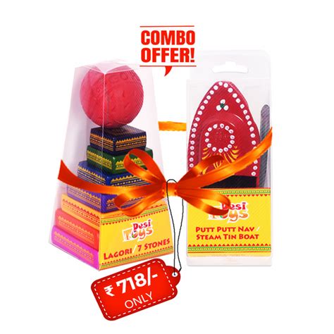 Steam Toy Boat & Seven Stones/Lagori Game Combo – Desi Toys