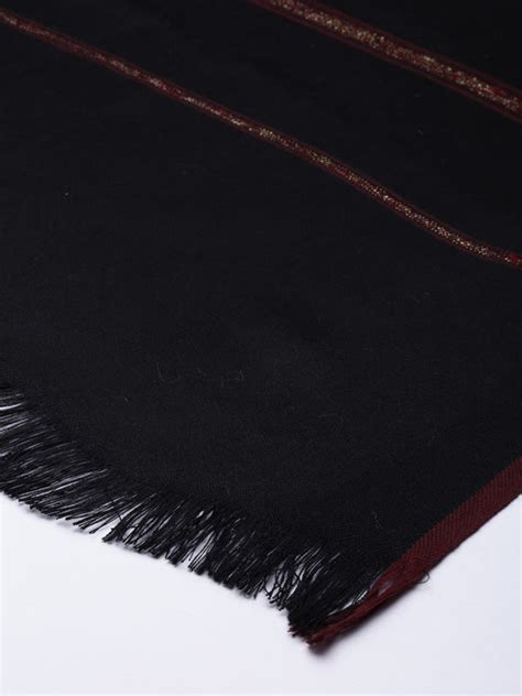Men farhat Woven Design Shawl (Size 127x254 cms, Black Color)
