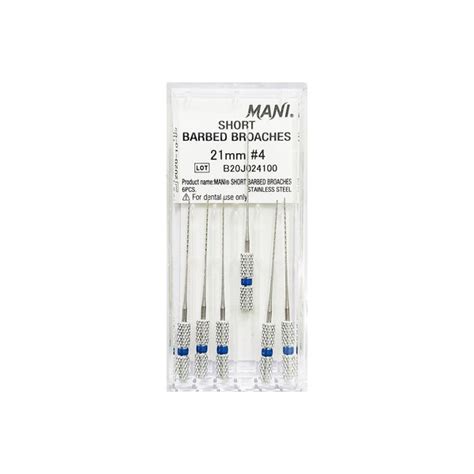 Mani Short Barbed Broaches 21mm (Pack of 6) Dental Root Canal Endodont ...