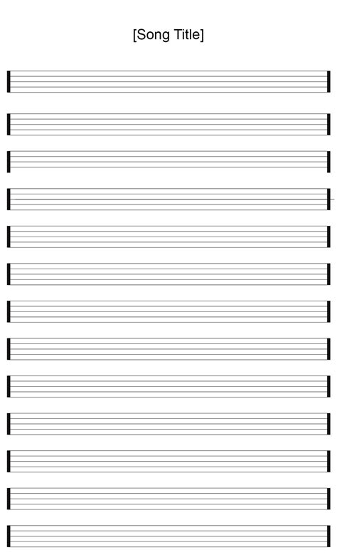 Printable Staff Paper Blank Sheet Music - Printable JD